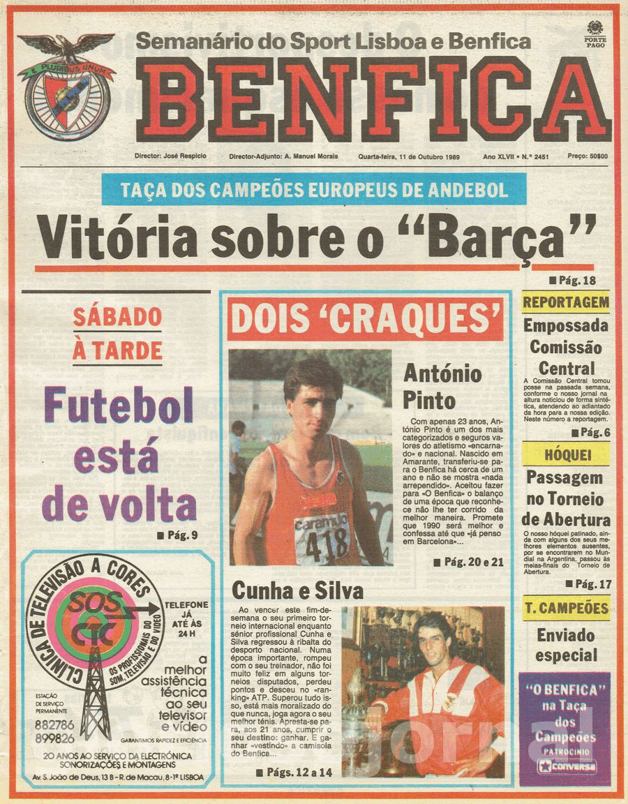 jornal o benfica 2451 1989-10-11